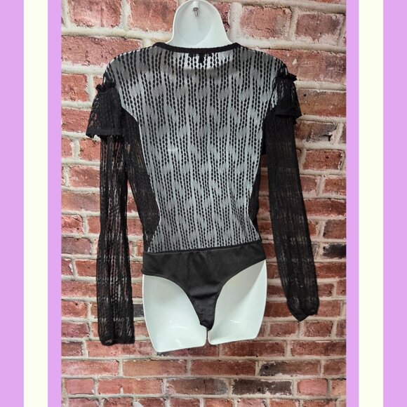Women's BLASHE Sheer Lace Bodysuit Large - Picture 2 of 7